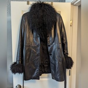Vintage Danier Leather and Mongolian Fur Coat